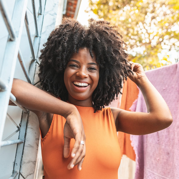 woman smiling